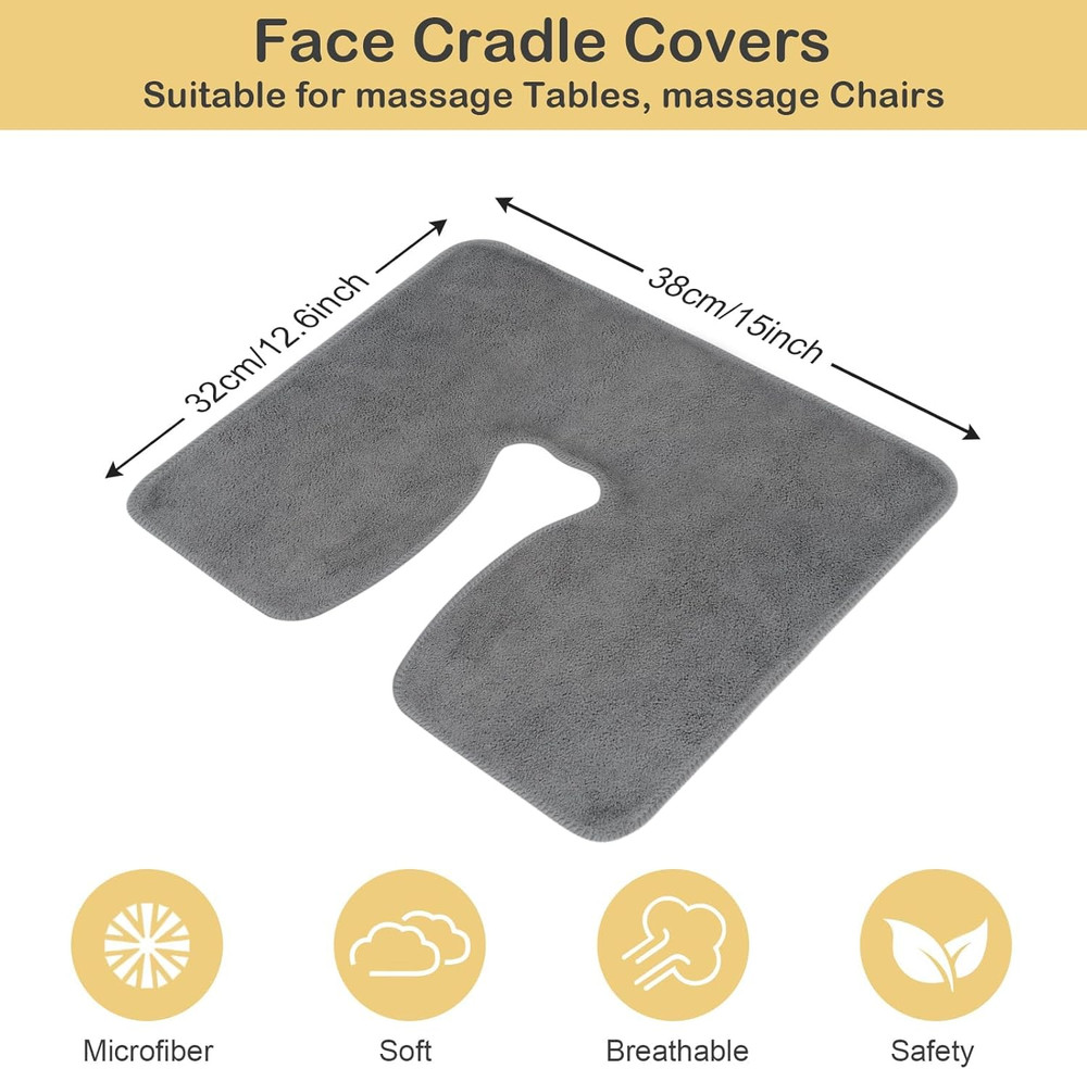 Microfiber Face Cradle Covers Large Size Soft and Reusable Non-Stick Massage ...
