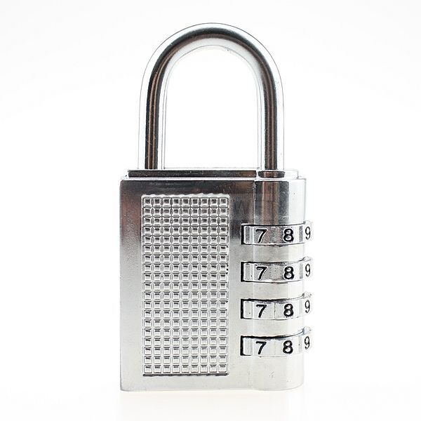 4 Dial Combination Padlock Suitcase Luggage Bag Security Code Lock Zinc Alloy