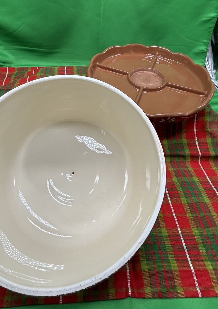VTG Farm Dome Cake/Cheese Crackers Multi Purpose Ceramic Platter Reversible Base