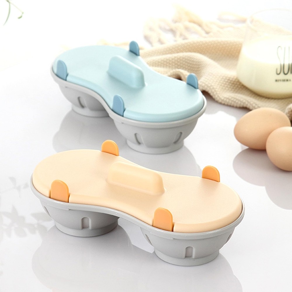 2 Cavity Microwave Egg Cooker, Breakfast Double Row Egg Cooker, Poached Egg C...