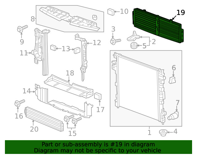 Genuine GM Front Bumper Shutter 84938014