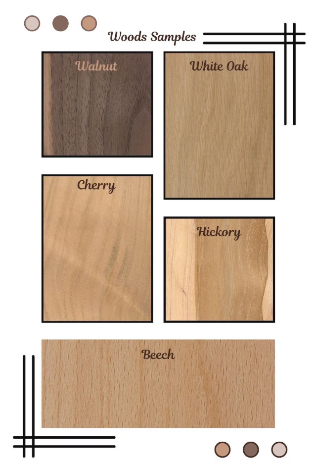 Solid Wood Display Base, Waxed Finish Plaque, Hanging Hole and 4 Edges Designs
