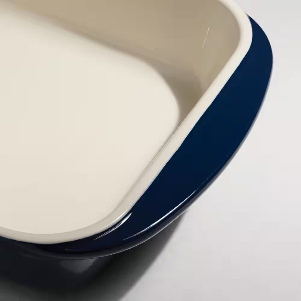 Mae 3 Piece Ceramic Porcelain Enamel Bakeware Set-Cobalt
