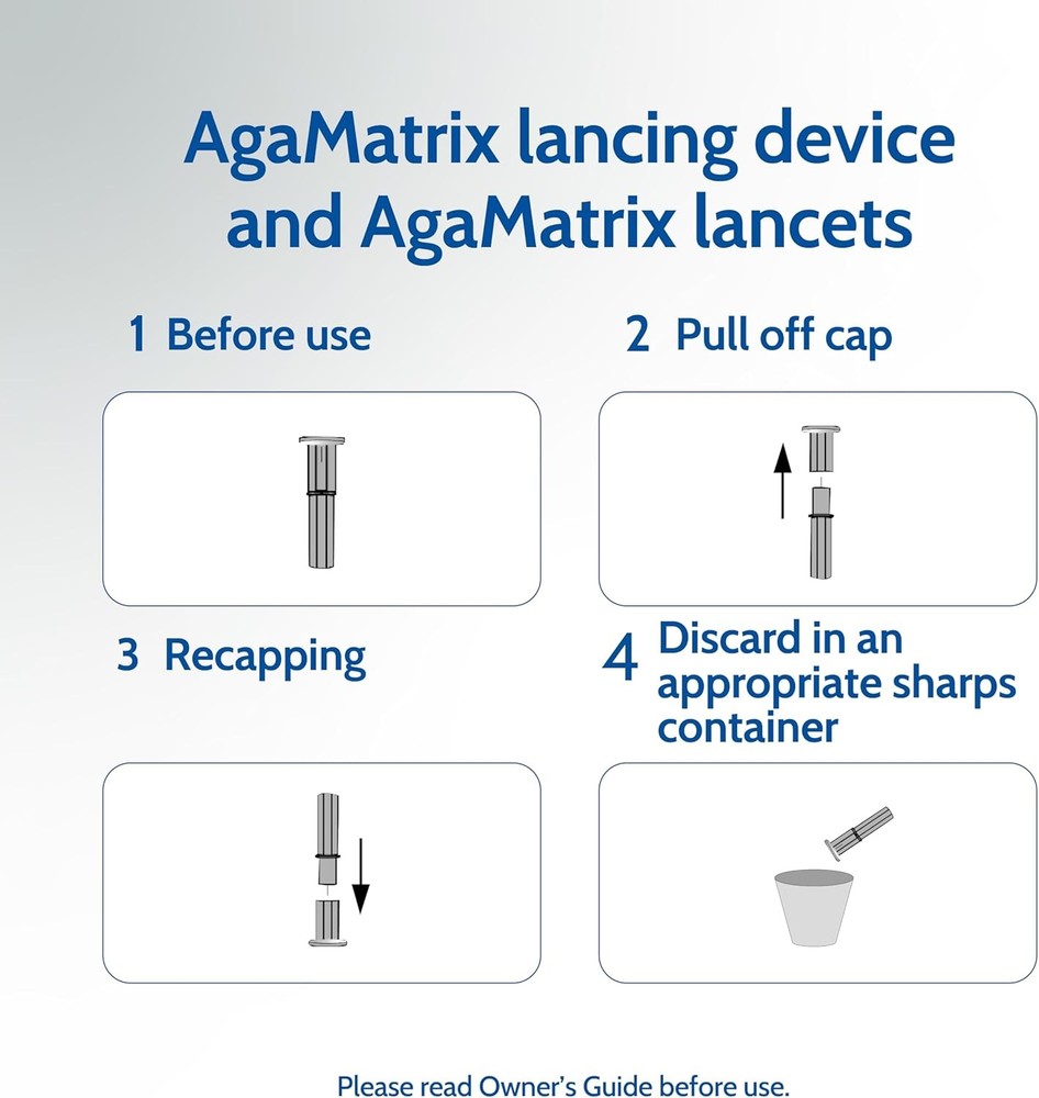 AgaMatrix Lancets, 33 Gauge, 100 Count Box