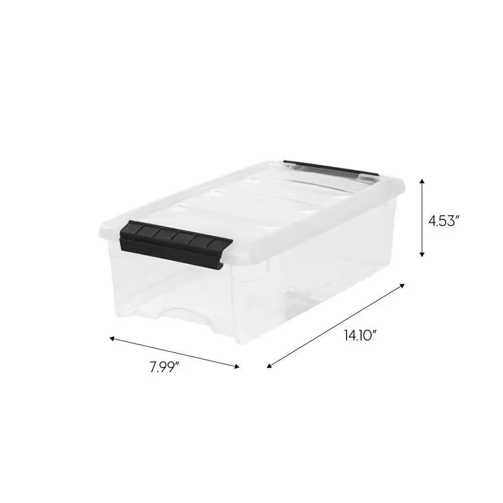 5 Qt./1.25 Gal. Plastic Storage Box with Latching Lid, Clear