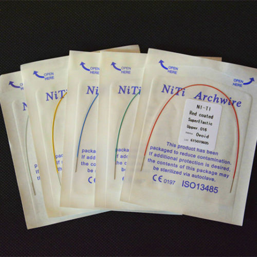 Dental White Teeth Color Coated Super Elastic Niti Arch Wire Rectangular Ovoid