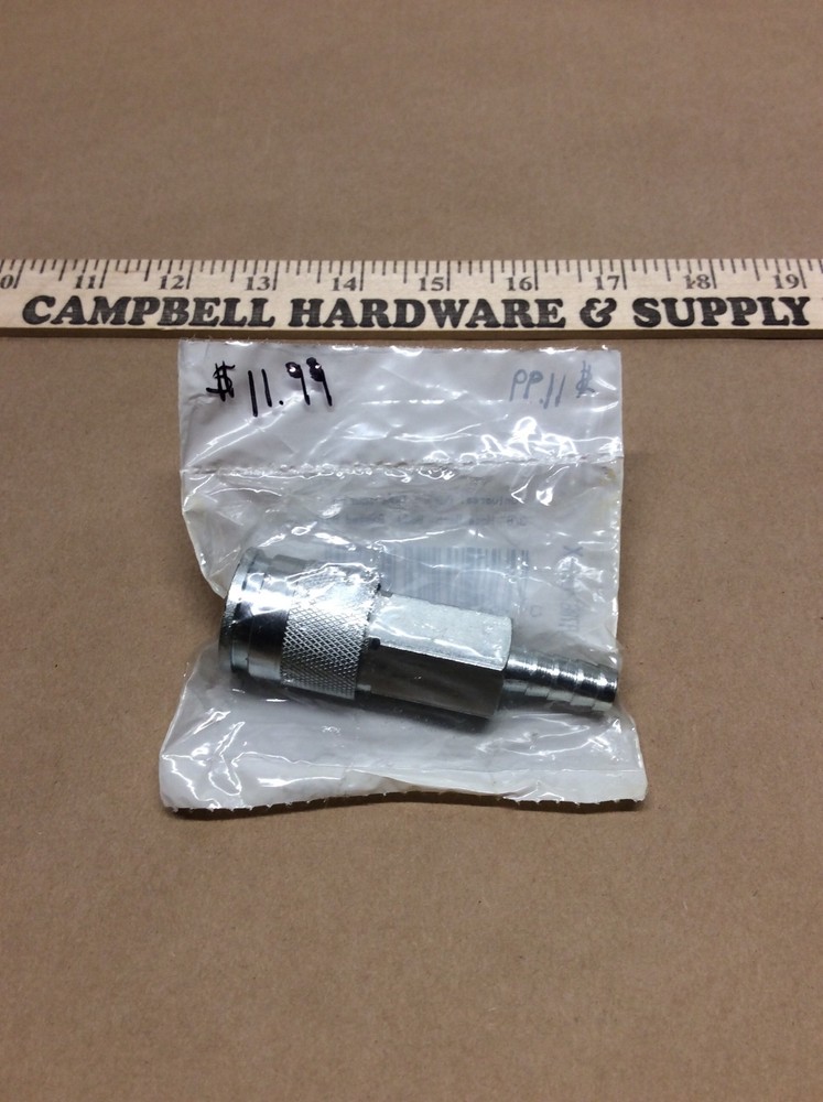 Universal Push-Type Coupler 3/8" Hose Barb, 3/8" Body
