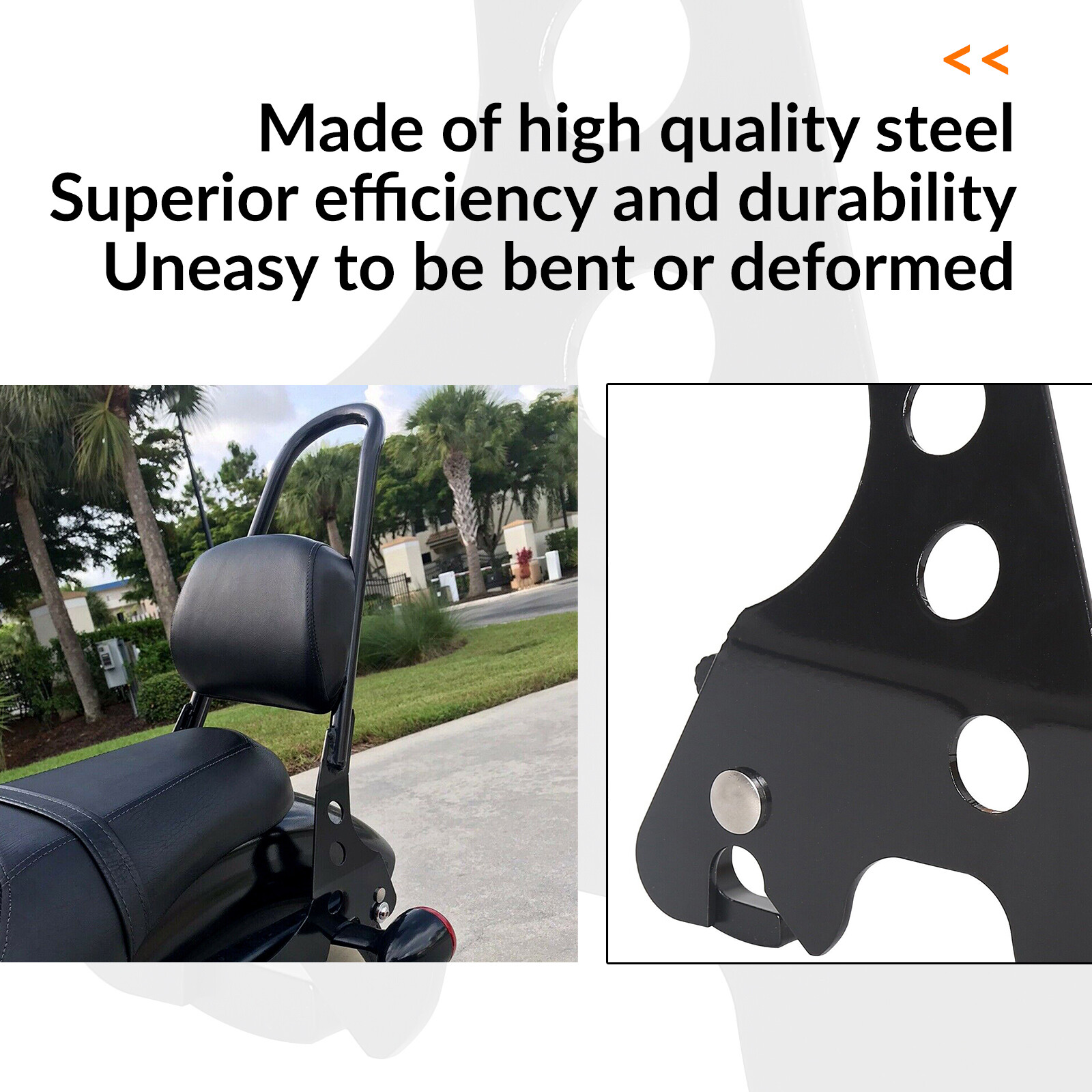 Detachable Passenger Sissy Bar Backrest Pad For Harley Sportster 1200 883 04-UP