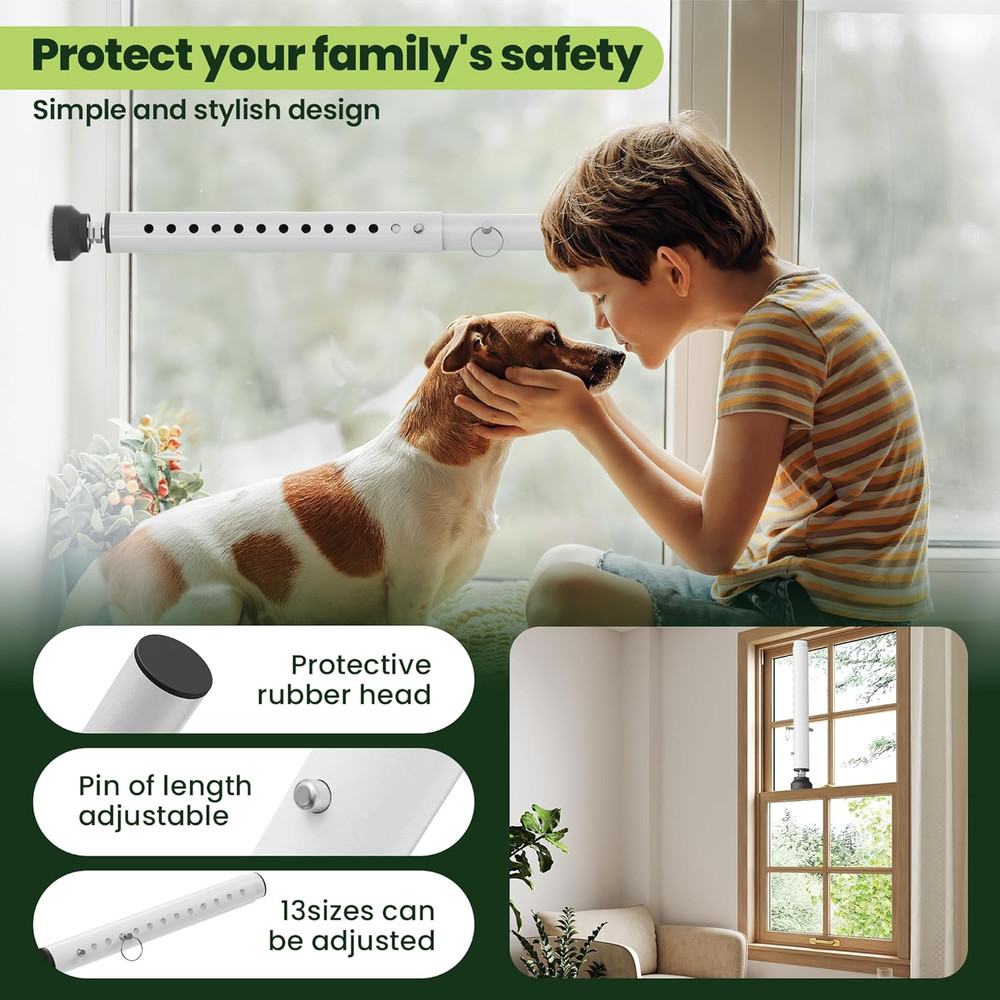 1 Pack Window Security Bars Adjustable 11"-18",Portable Small Sliding Window Loc