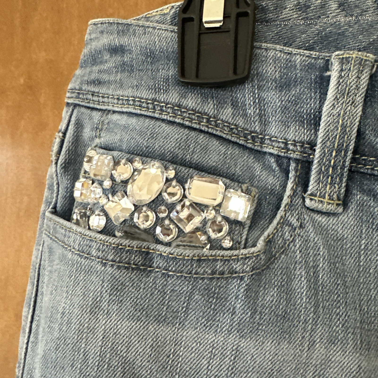 White House Black Market Jeans Blue Beaded Size 12