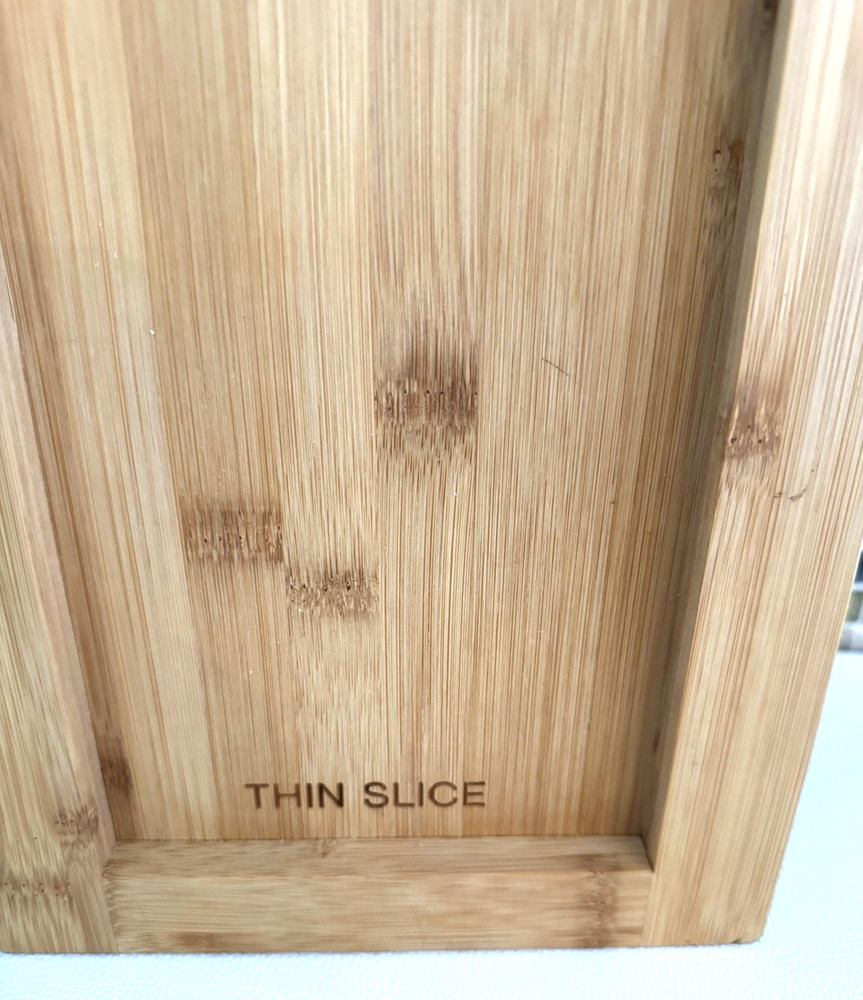 Eezi-Slice Breadboard Bread Slicer, Bamboo, Double Sided Thick/Thin NWT