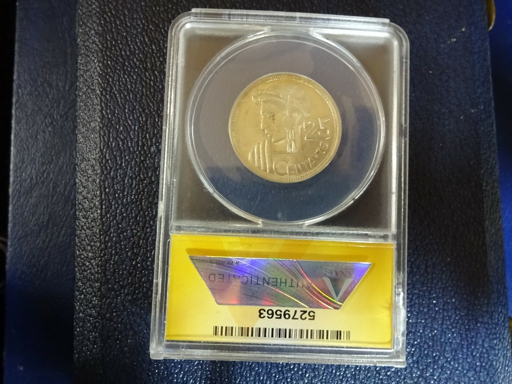 1957 25 Centavos AU 58
