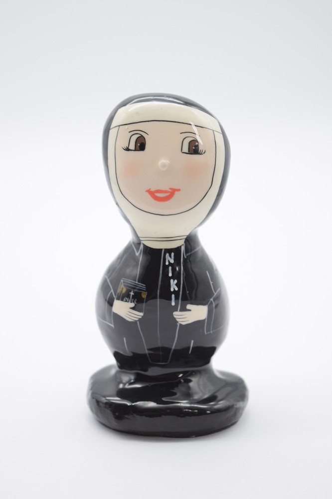 Unique Handcrafted Artisan Nun Holding Bible Figurine