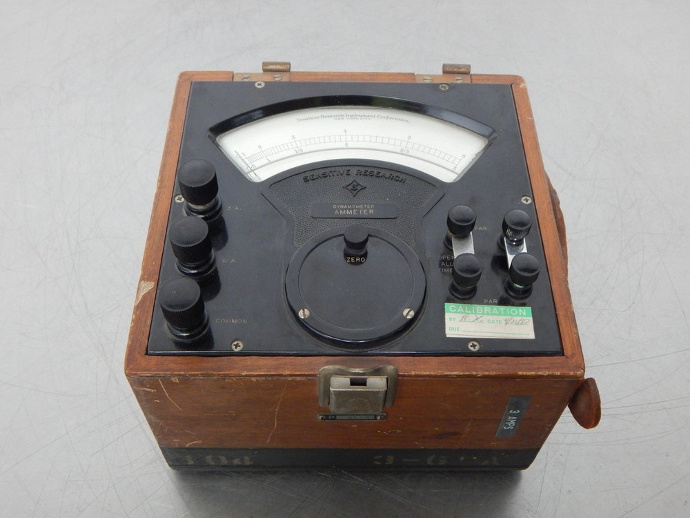 SENSITIVE RESEARCH INSTRUMENT P-7178 MODEL D DYNAMOMETER AMMETER M1274