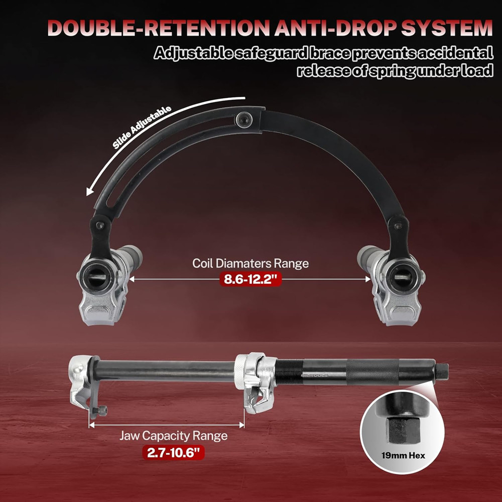 BILITOOLS 2-Piece Coil Spring Compressor Tool Heavy Duty Macpherson Strut Spring