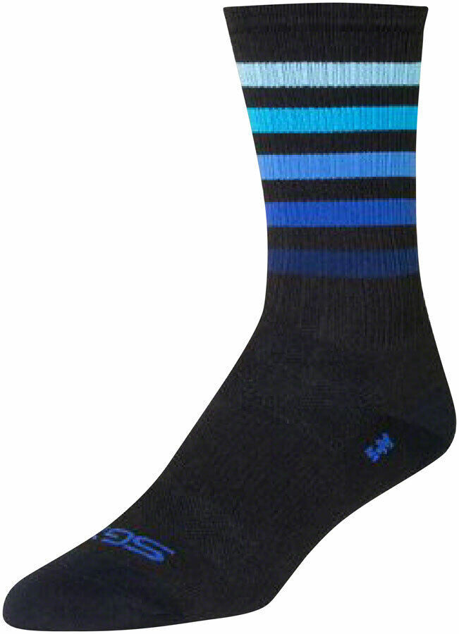 SockGuy SGX Deep Socks - 6", Black/Blue, Small/Medium  X6DEEP