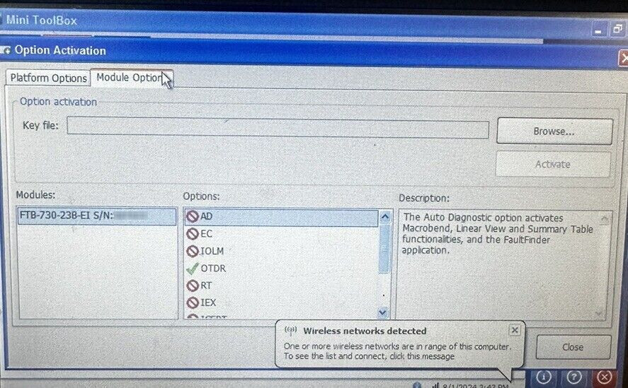 EXFO FTB-730-23B-EI module for FTB-1 OTDR