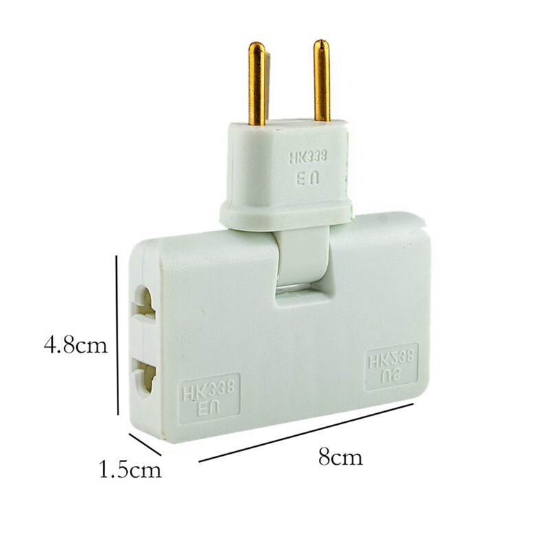 EU Extension Plug 180 Degree Rotate Outlet Splitter Charging Converter Socket