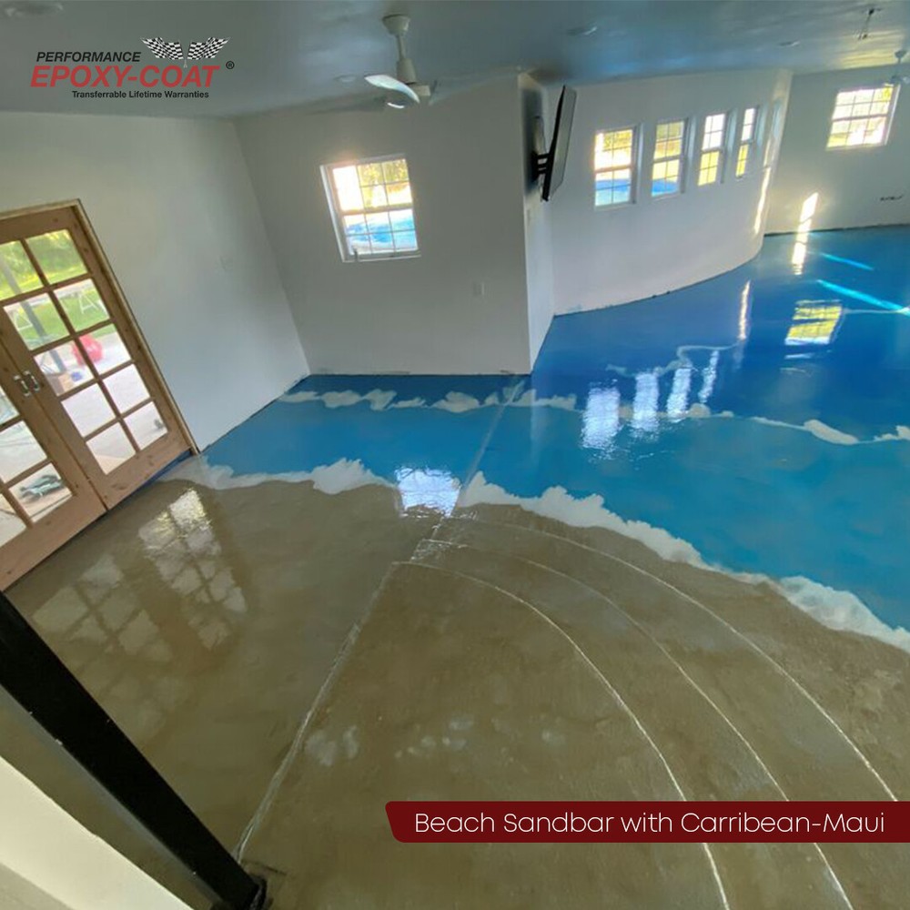 Metallic Half Epoxy Floor Coating Kit 150 sq. ft. MEDIUM BLUE Base Coat