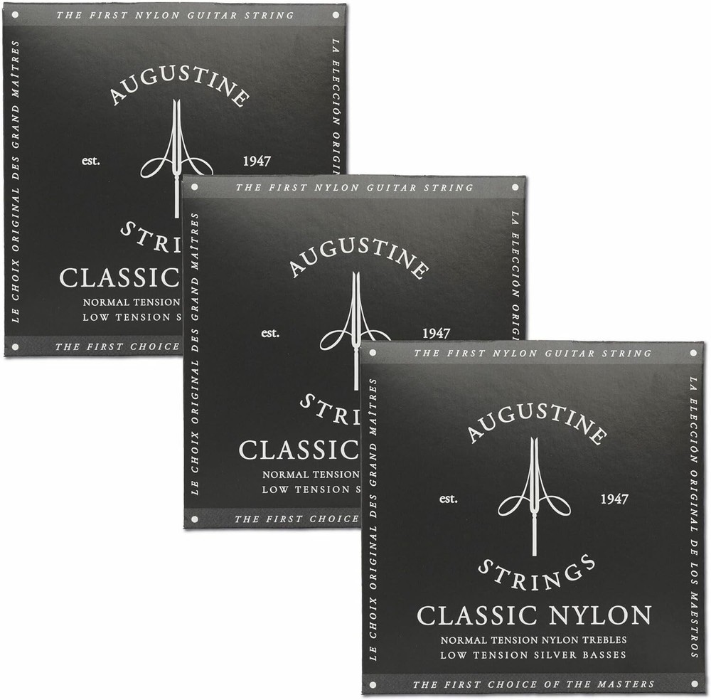 Classic Black - Low Tension Classical Guitar Strings 3-Pack