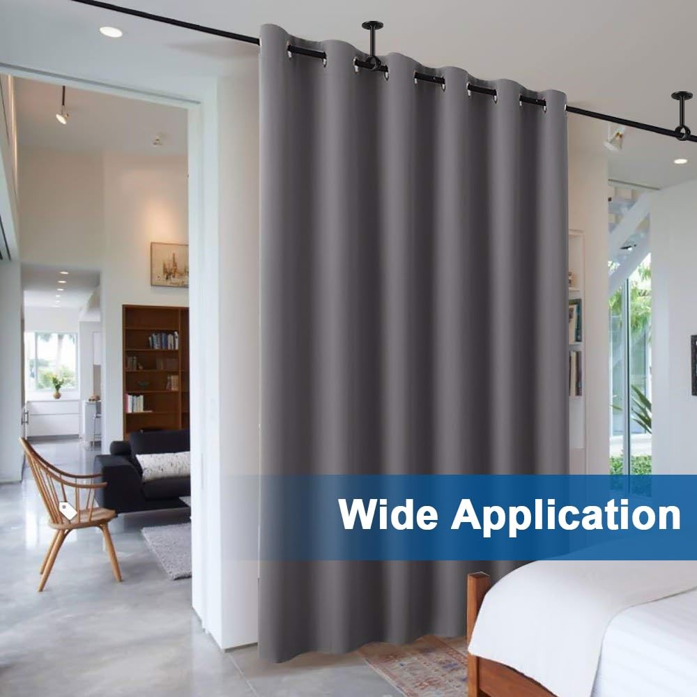 TOKPLNU Ceiling Curtain Rod Bracket, 4 Pack Black 4 Pack,