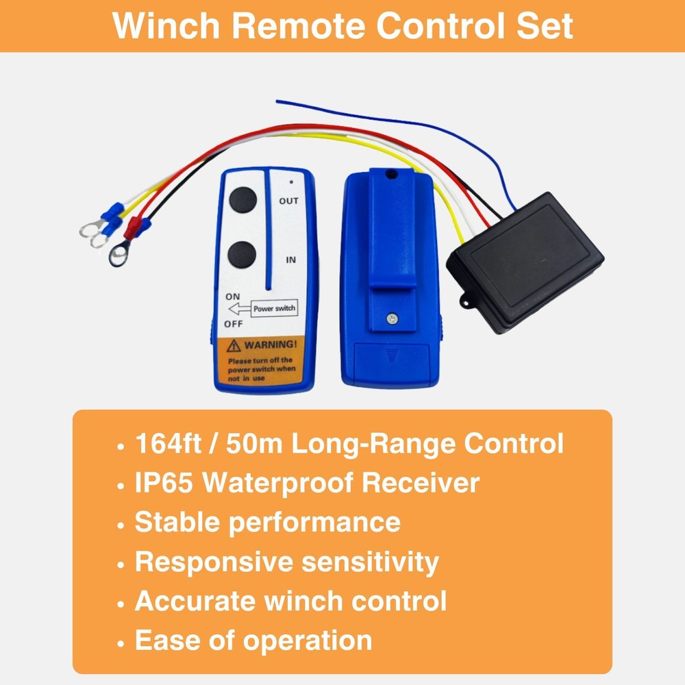 Winch Solenoid Contactor Relay & Control Box Twin Remote Controller ATV 12V 500A