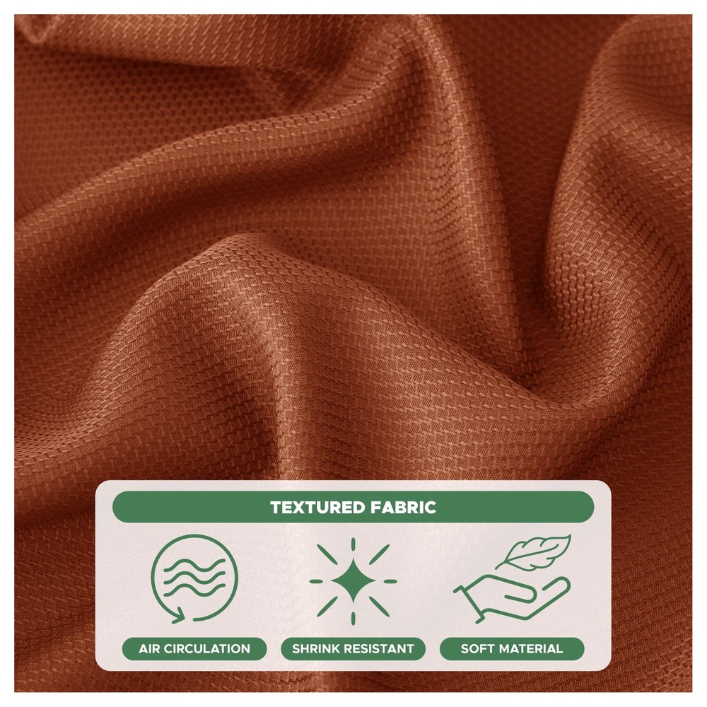 Biscaynebay 90" Round Fall Tablecloth, Textured, Water-Resistant, Rust, Thanksgi