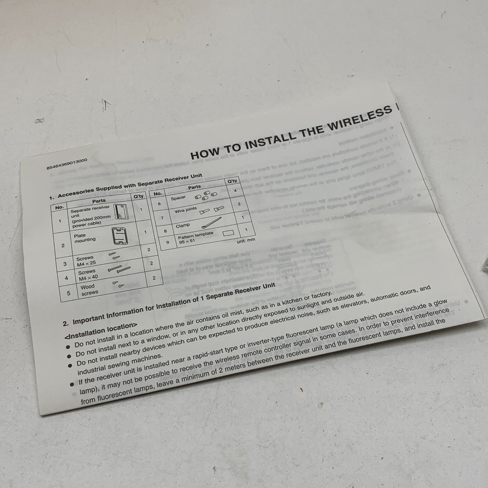 ORIGINAL Sanyo RCS-SH1AAB Mini Split Remote Controller & Receiver RCS-BH8AAB.WL