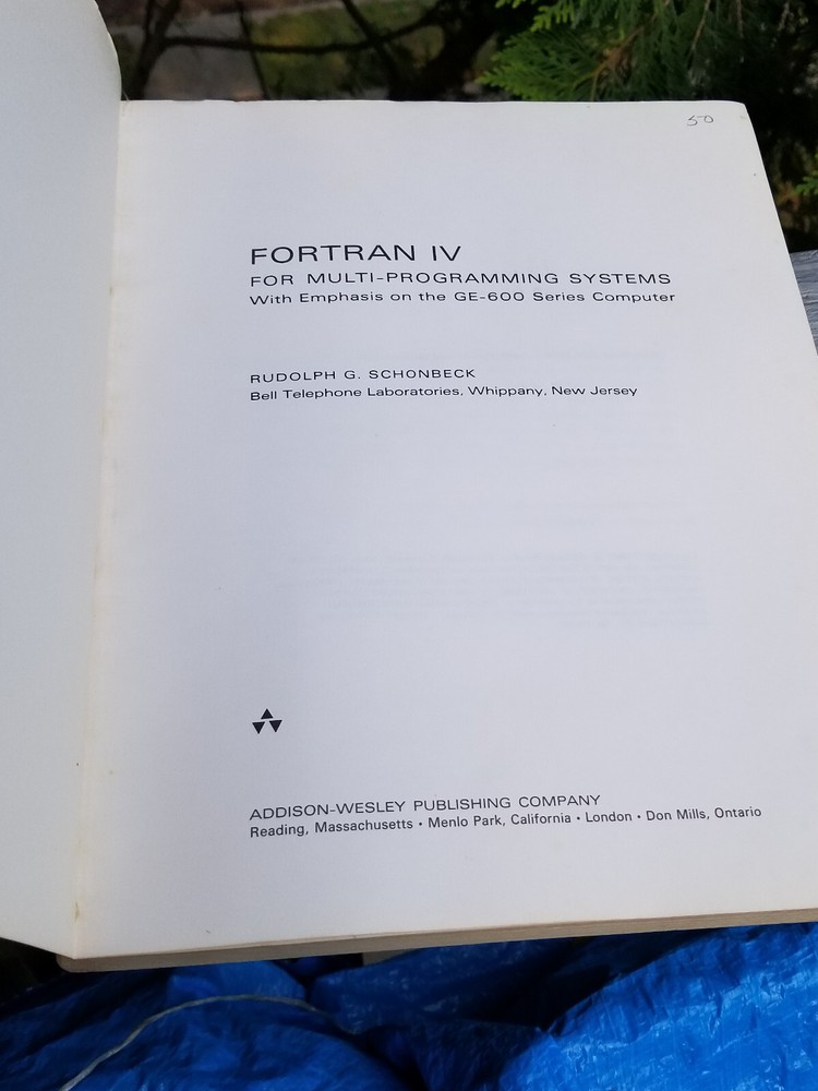 VINTAGE ELECTRONICS BOOK 1966 FORTRAN IV MULTI PROGRAM SYSTEMS GE-600 COMPUTER