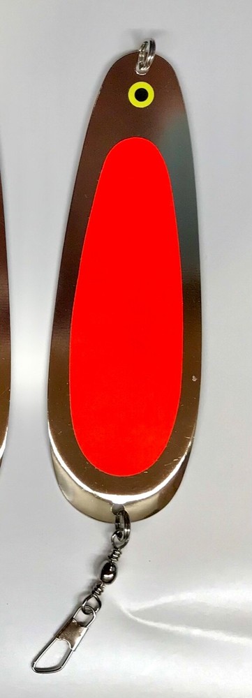 Kokanee Dodger: uv “FLO RED” / nickel