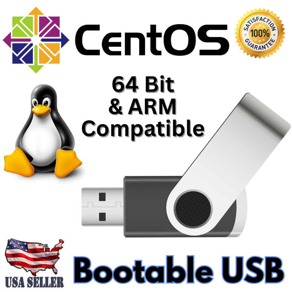 CentOS Stream 10 USB | 64 Bit/ARM Compatible | FAST Linux Bootable Live/Install