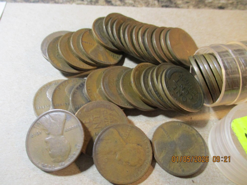 1913 LINCOLN WHEAT CENT ROLL - GOOD +