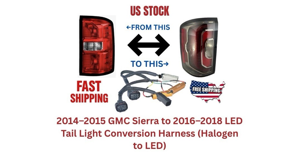 2014–2015 GMC Sierra to 2016–2018 LED Tail Light Conversion Harness