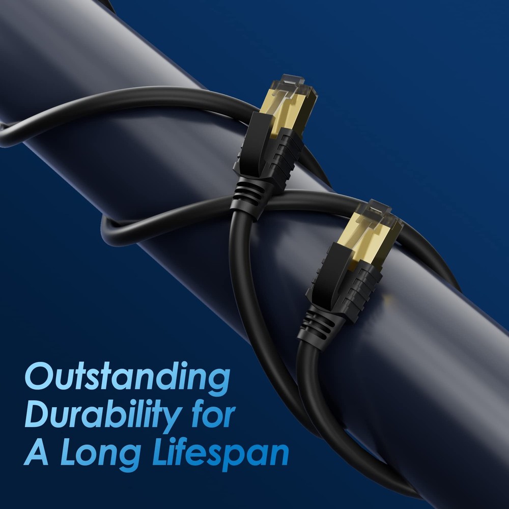 Cat 7 Ethernet Cable 10 Feet (3 Pack), Multi Pack High Speed Internet Cord, C...