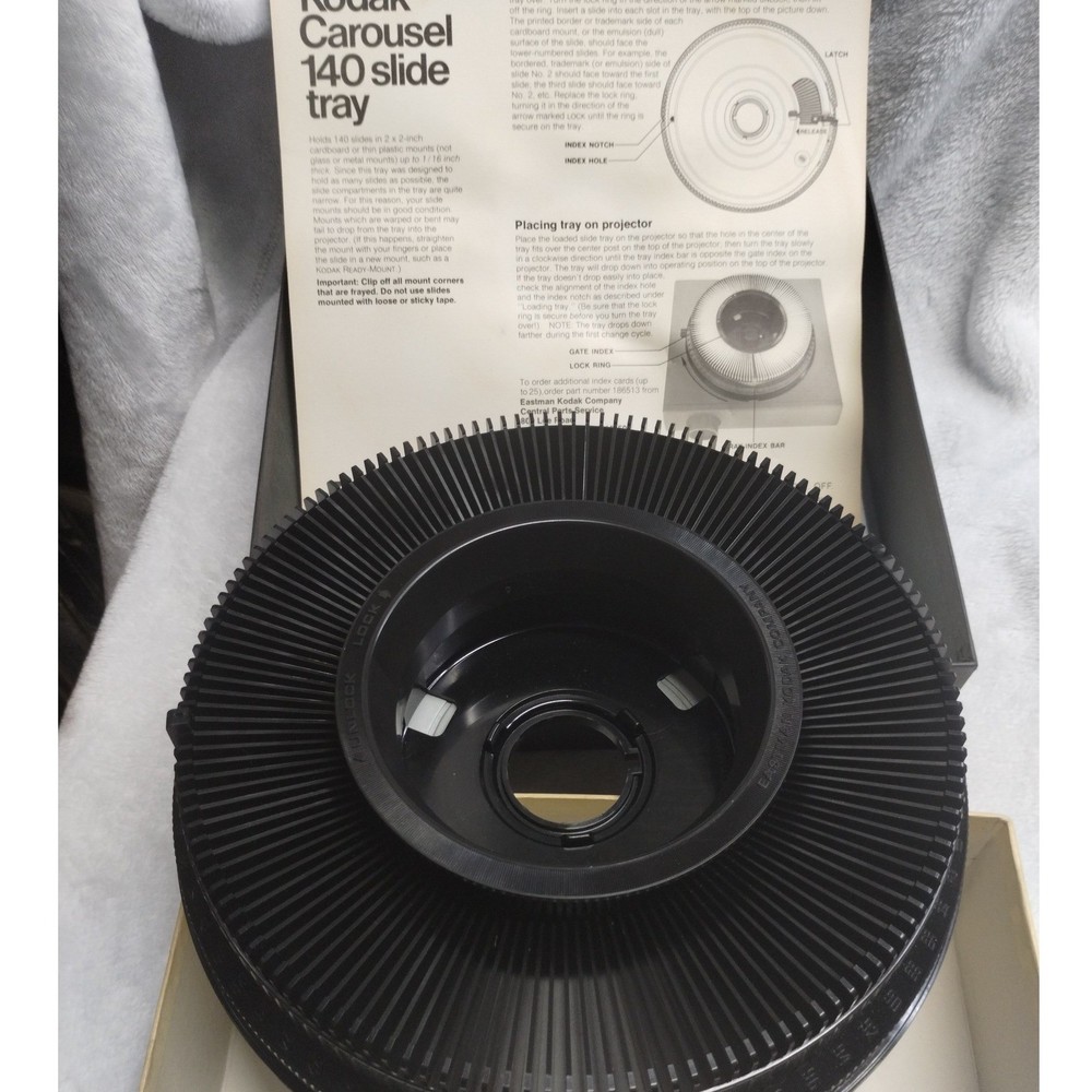 Kodak Carousel 140 Slide Tray with Original Box & Instruction Insert