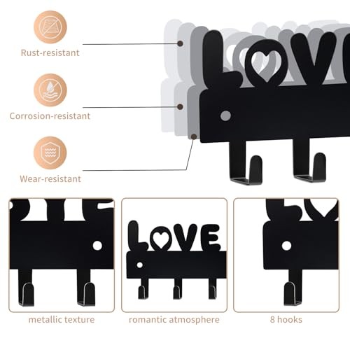 Key Holder for Wall, Key Hooks with 8 Hooks, Key Holder Wall Mount Self