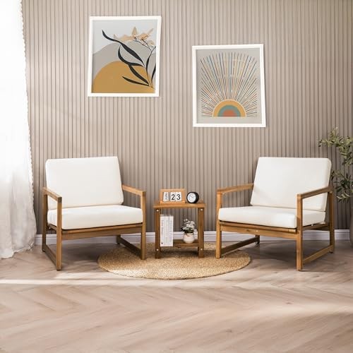 Double Adirondack Side Table, Weather-Resistant Rectangular End Table Natural
