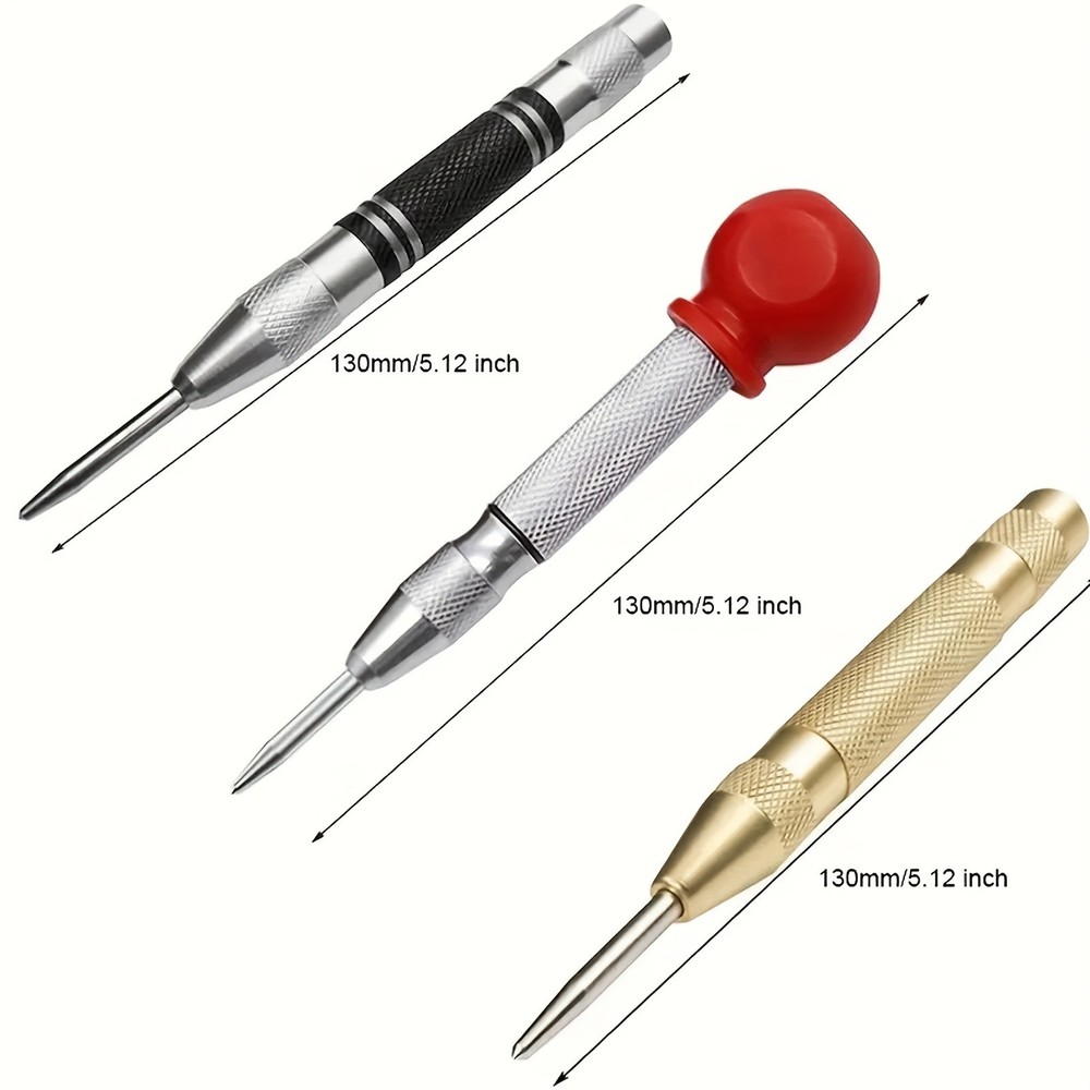 Automatic Center Punch Set - Precision Drilling Marking Tool for Metal & Wood