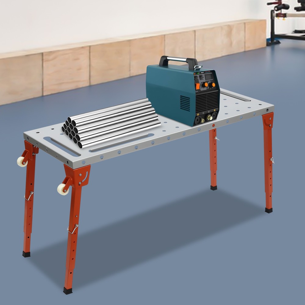 Welding Table 46" x 18" 1000LBS Folding Workbench Adjustable Height 13-21inch