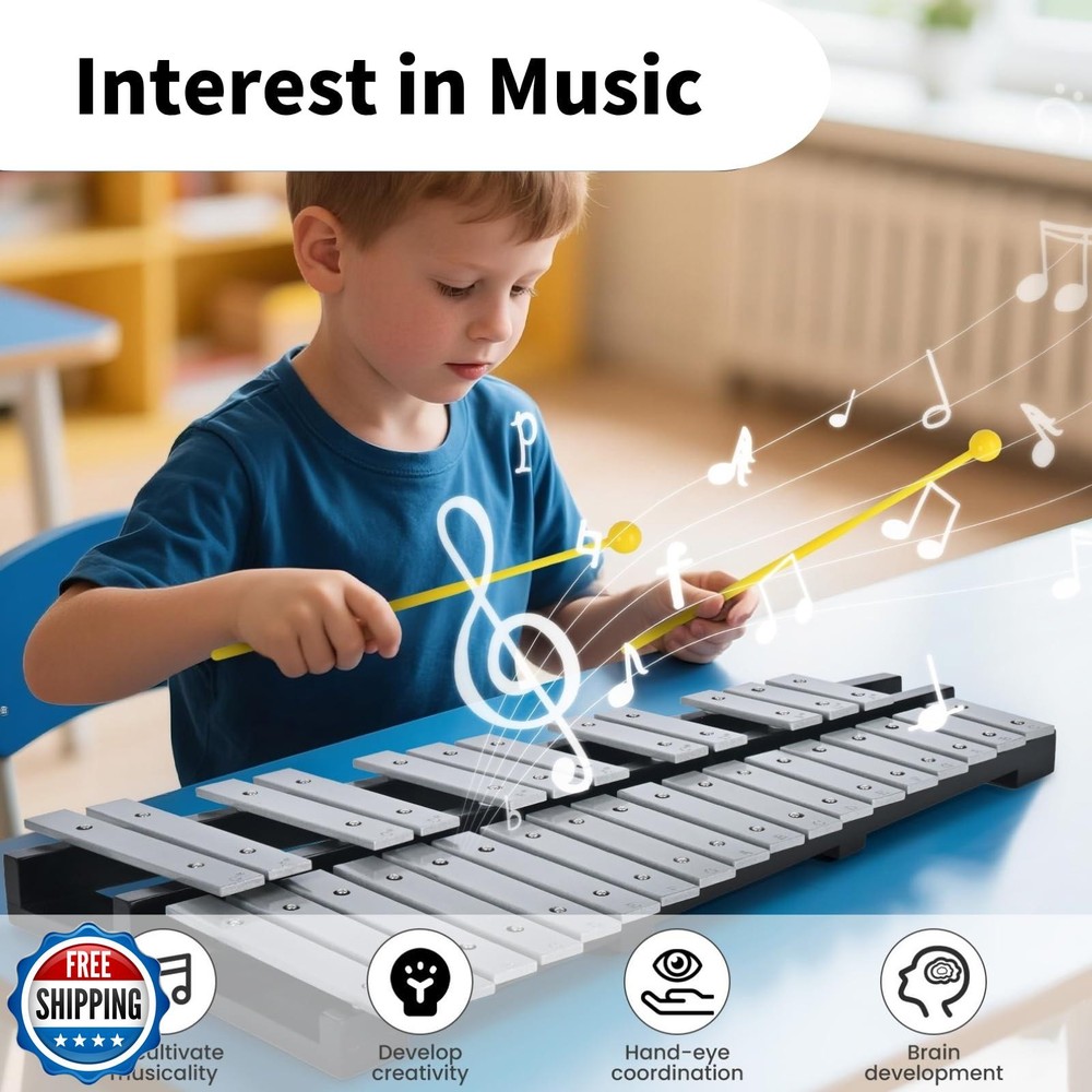 Julymoda 30 Notes Collapsible Glockenspiel Xylophone, Percussion