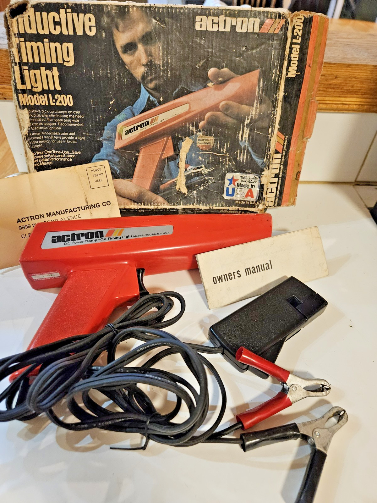 Actron L-200 D.C. Power Clamp-On Timing Light USA Engine Motor Gauge Mark 1980’s