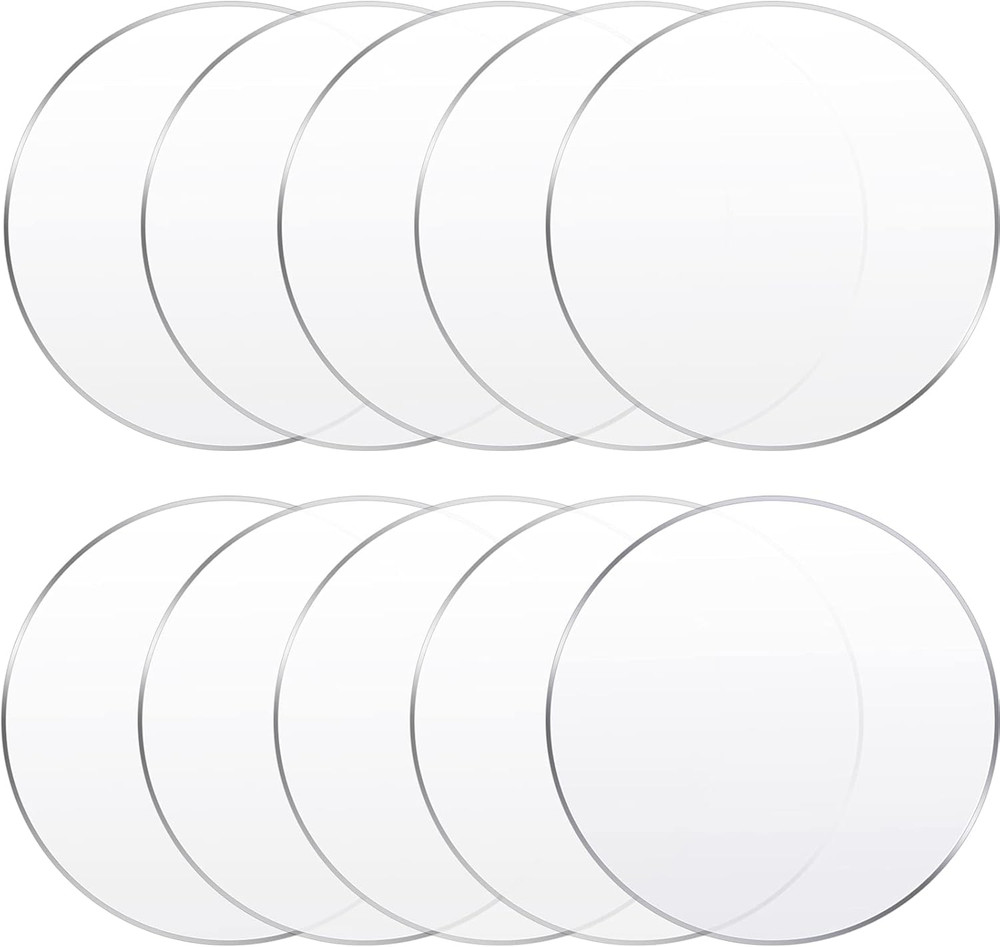 10 Pieces Clear Circle Acrylic Sheet round Plexiglass Disc Blank Circle Plastic