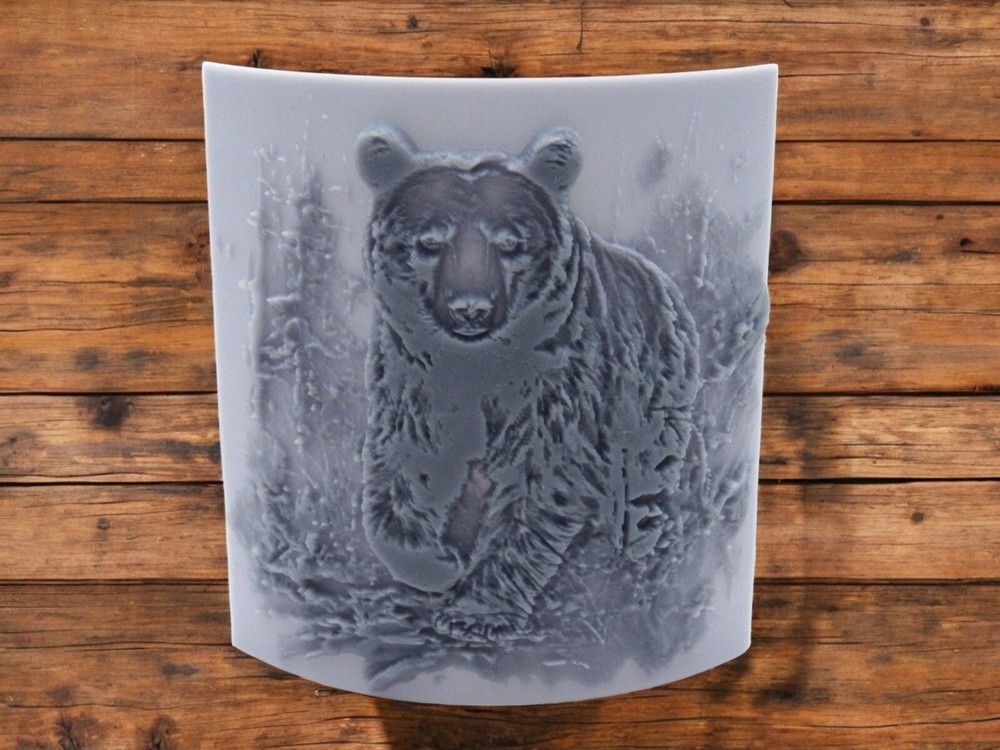Clay Pottery Stamp featuring Bear in Woods Texture Image