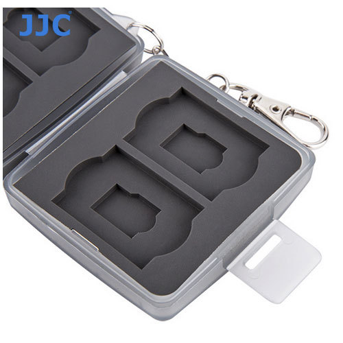 JJC MC-10D Memory Card Case fits 2 SD 2 MSD 2 SIM 2 Micro SIM 2 Nano SIM small +