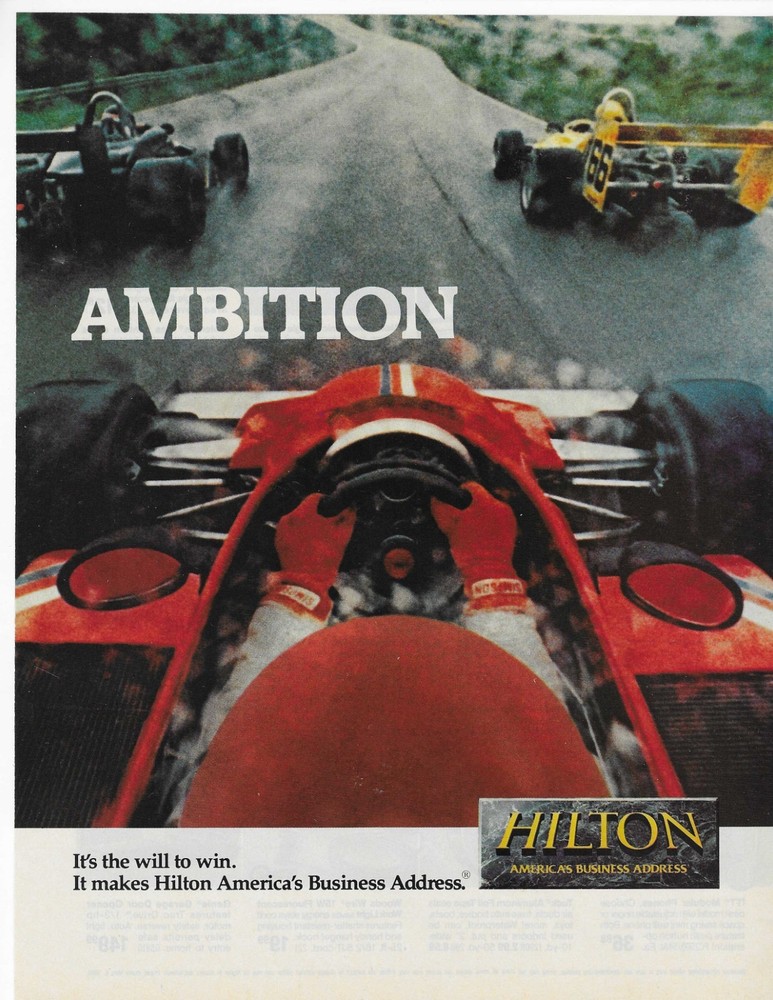 HILTON / MICHELIN RACING 2 ORIGINAL PRINT ADS