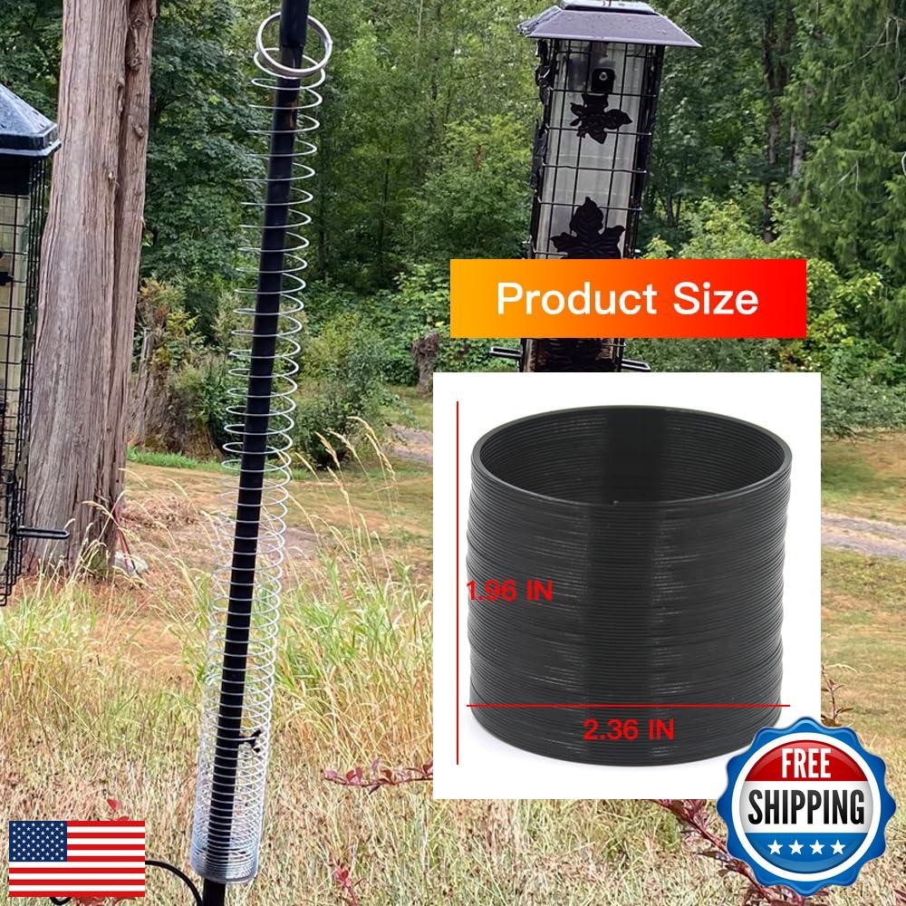 2 PCS Squirrel Baffles Squirrel Guard for Bird Feeders, Squirrel Spring Barri