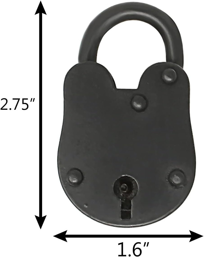 Antique Solid Iron Lock with Skeleton Keys - Pirate Treasure Lock (2.75")