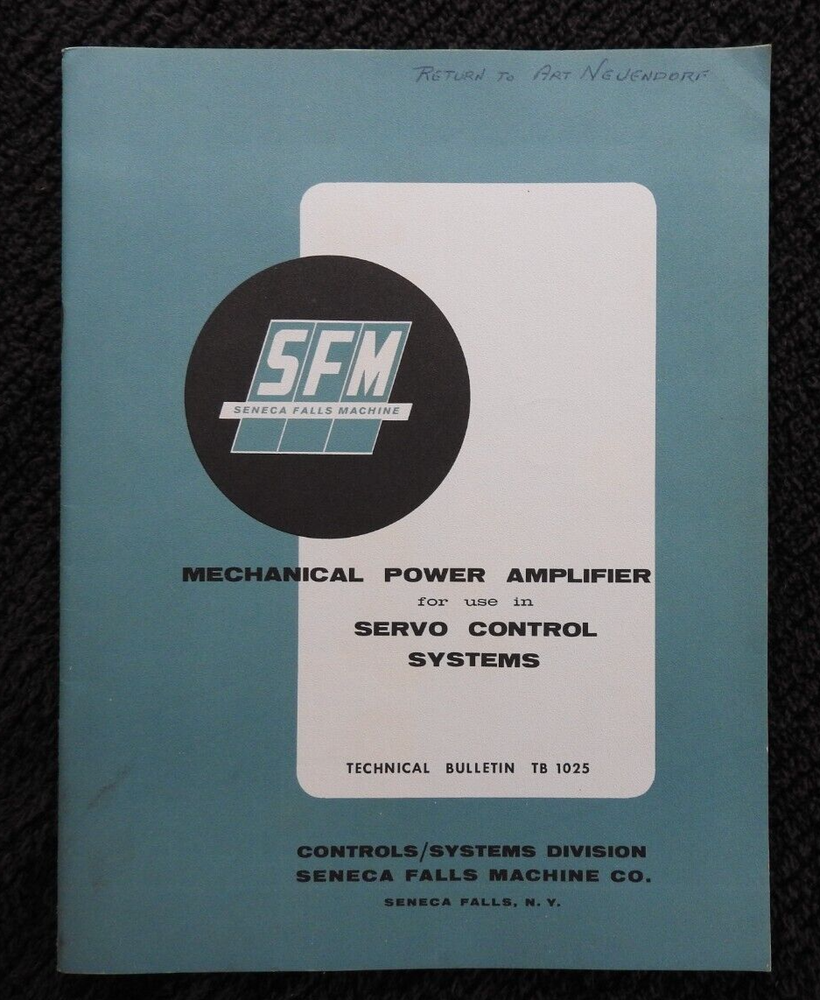 1965 Seneca Falls Machine Power Amps Servo Controls Engineering Catalogs NY