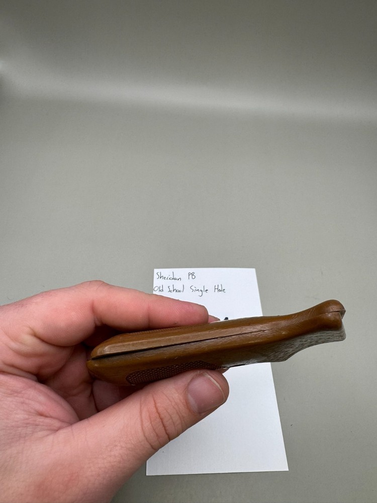Sheridan PB Old School Single Hole Split Grips-Brown