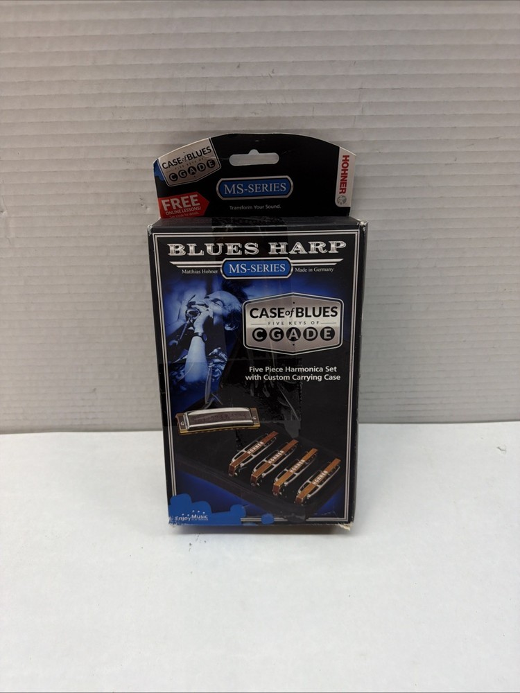 Hohner Blues Harp 5 Piece Diatonic Harmonica Bundle with Case VINTAGE